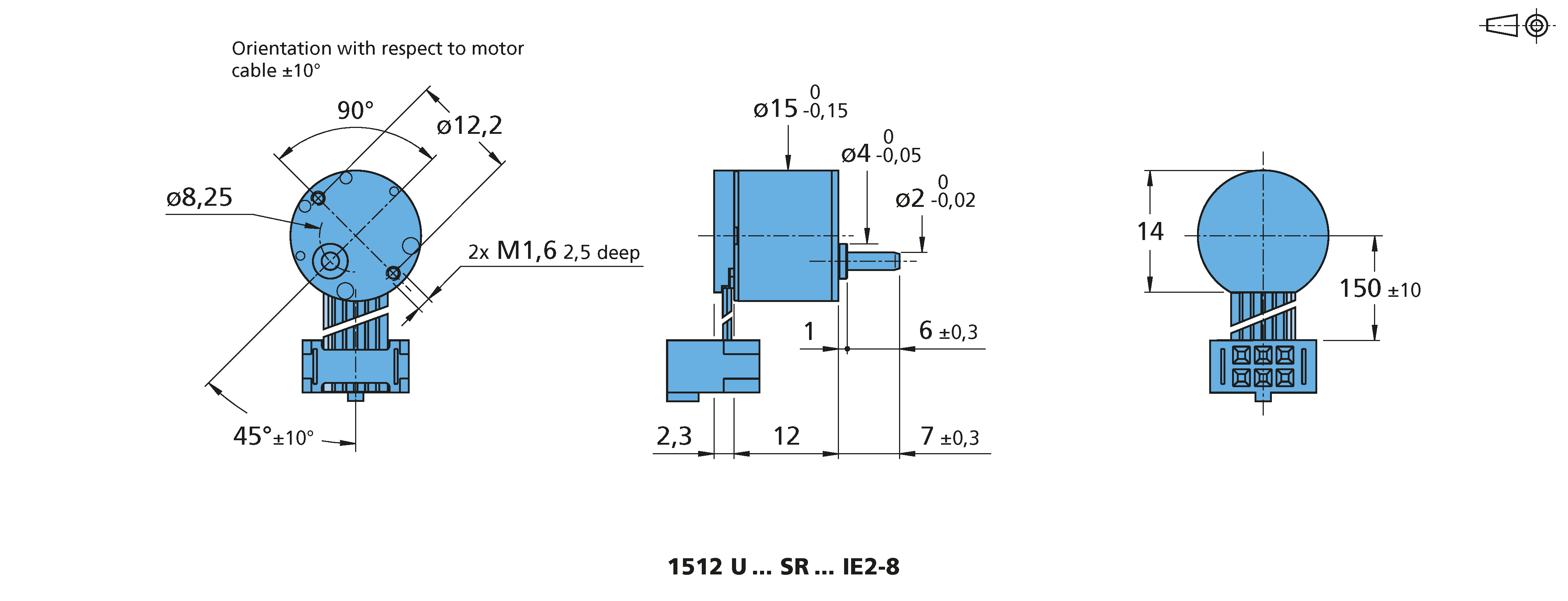 DCマイクロモータ Series 1512 ... SR IE2-8