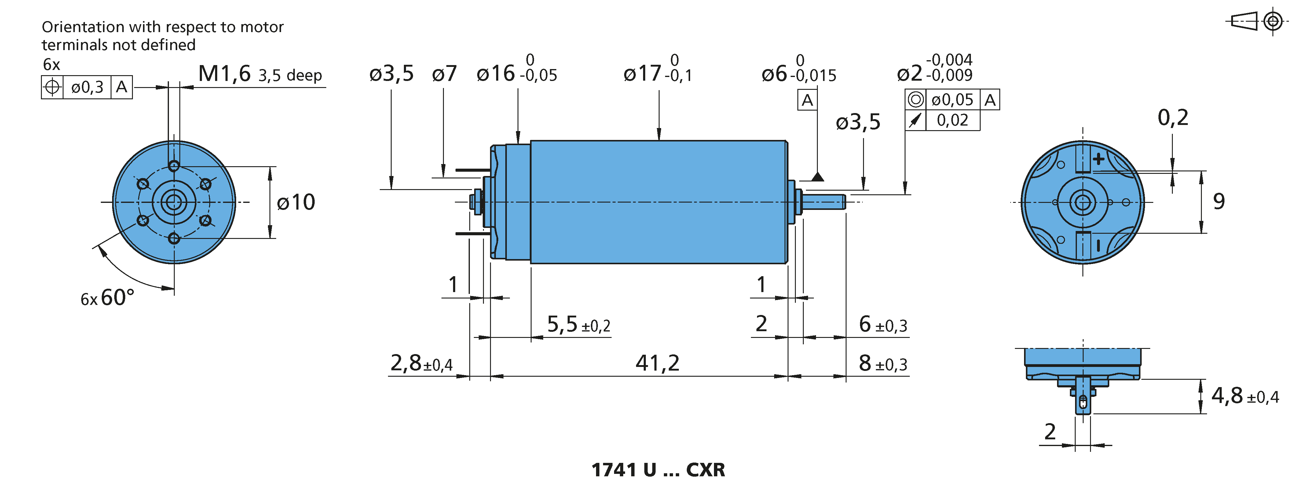 DCマイクロモータ Series 1741 ... CXR