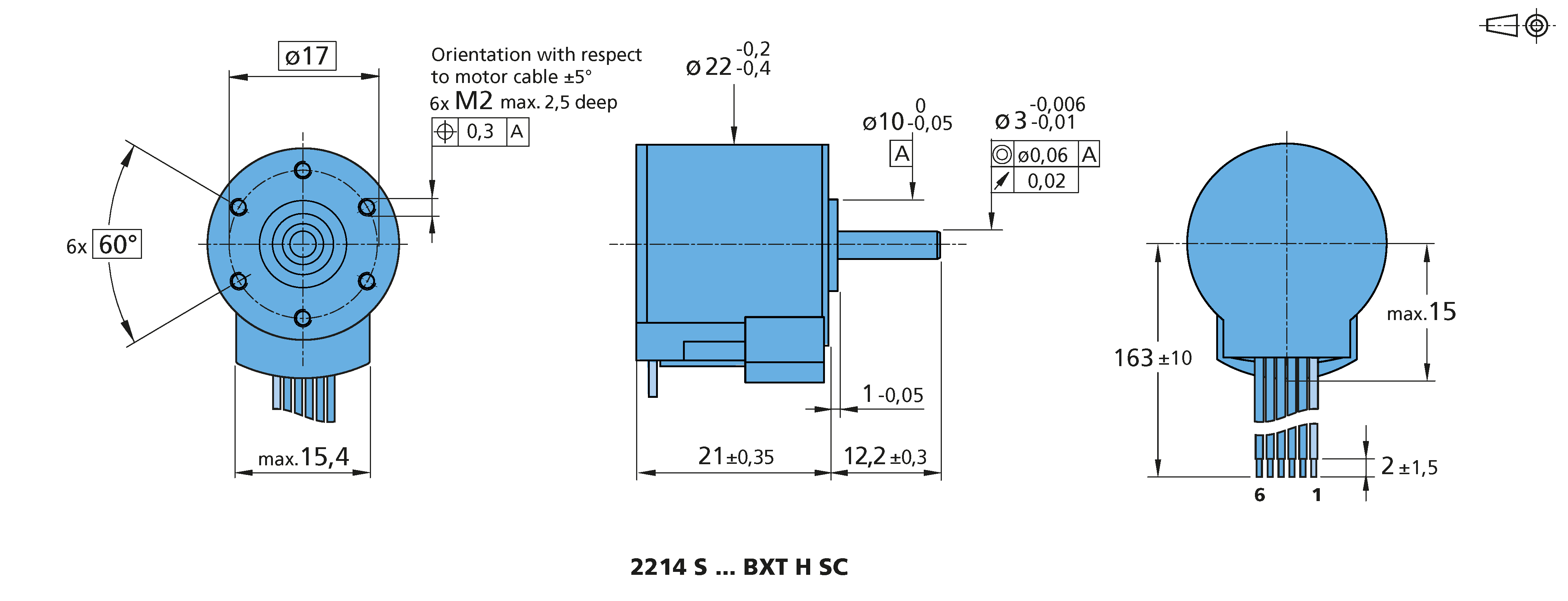 電子回路内蔵モータ Series 2214 ... BXT H SC