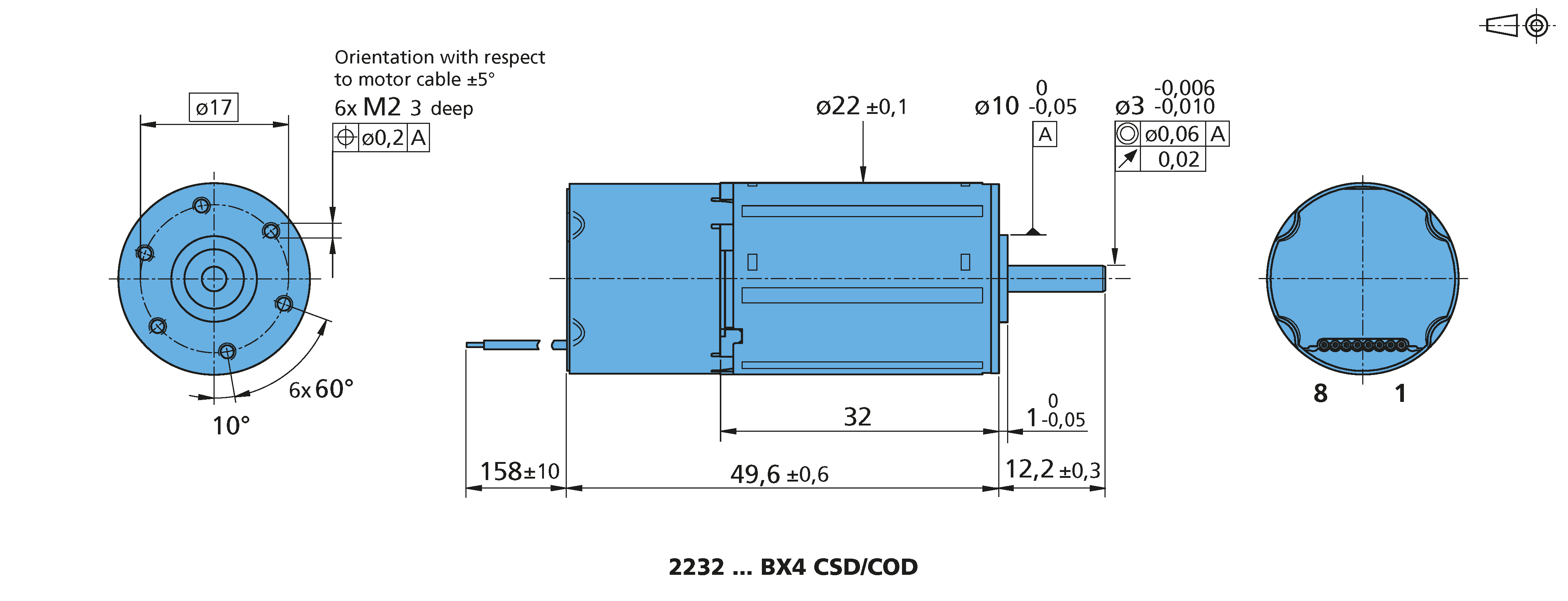 電子回路内蔵モータ Series 2232 ... BX4 CxD